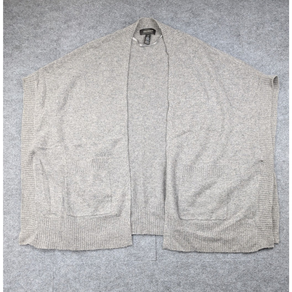 Halogen Cashmere Sweater Womens One Size Poncho Cardigan Minimalist Quiet Luxury